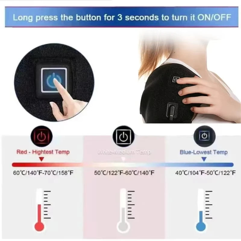 Heated Shoulder Wrap – Pain Relief & Support Brace